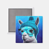 Aimant Drôle Llama Alpaca mignonette Animaux Beanie Casqu (Recto/Verso)