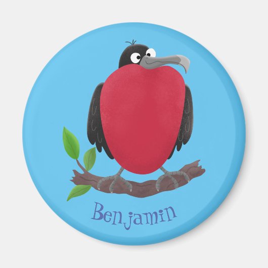 Aimant Drôle magnifique dessin animé de frégate (Devant)