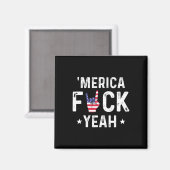 Aimant Drôle Merica Ouais 4 juillet (Recto/Verso)