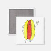 Aimant Drôle mignon chien chaud Kawaii (Recto/Verso)