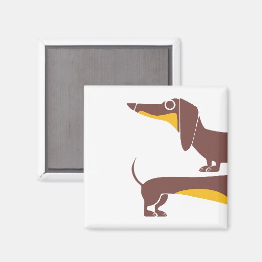 Aimant Drôle mignon dachshund pour parent chien long (Recto/Verso)
