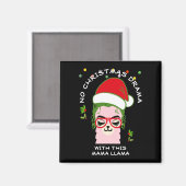 Aimant Drôle NO DRAMA MAMA LAMA Noël (Recto/Verso)