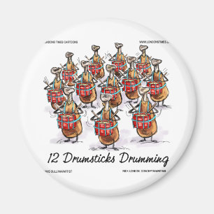 Aimant Drôle Noël 12 Tambours Drumming Cadeaux & Tee