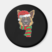 Aimant Drôle Noël Chien Xmas Père Noël Berger Allemand Ho (Devant)