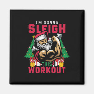 Aimant Drôle Noël Père Noël Gym Je vais Dormir Ce Deux