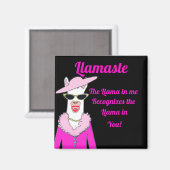 Aimant Drôle noir lamaste dire l'aimant (Recto/Verso)