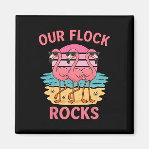 Aimant Drôle Notre Troupe Rocks Flamant Rose Famille Corr