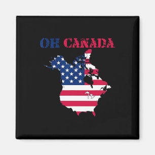 Aimant Drôle Oh Canada Drôle Trump De La Tee De Drapeau D