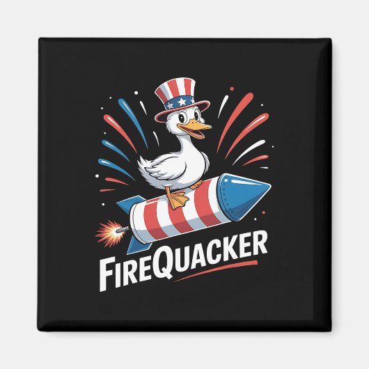 Aimant Drôle Oie Quart Juillet Firequacker Indépendance (Devant)