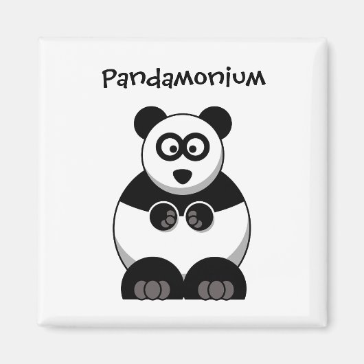 Aimant Drôle Pandamonium Panda Cartoon, Mignonne Pun Stre (Devant)