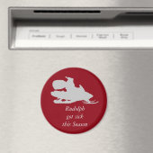 Aimant Drôle père Noël sur l'aimant de motoneige (In Situ (Lave-vaisselle))