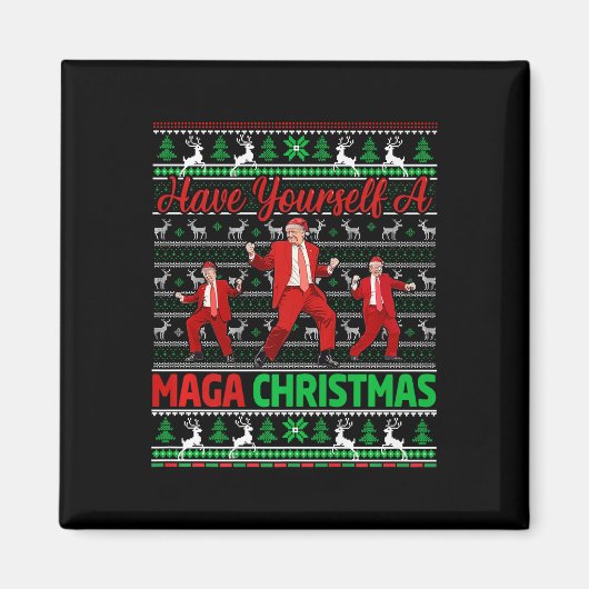 Aimant Drôle Père Noël Trump S'Est Joyeux Noël (Devant)