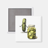 Aimant Drôle Pickle Surprend Un Concombre Et Un Bocal De  (Recto/Verso)
