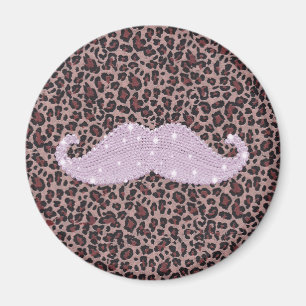 Aimant Drôle Pink Bling Moustache Et Motif Poster de anim