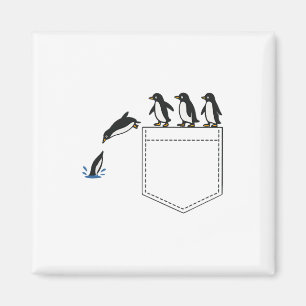 Aimant Drôle Pocket Pocket Cute Plongée Pingouin Tee Anim
