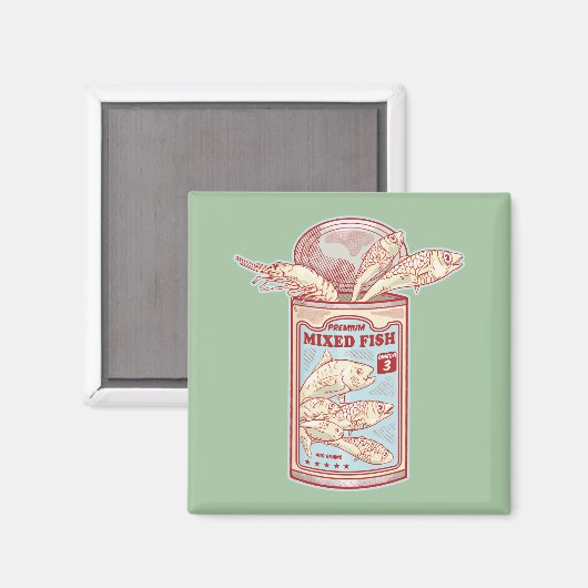 Aimant Drôle poisson en conserve (Recto/Verso)