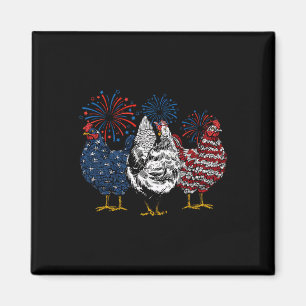 Aimant Drôle poulet 4 juillet poussin américain patriotiq
