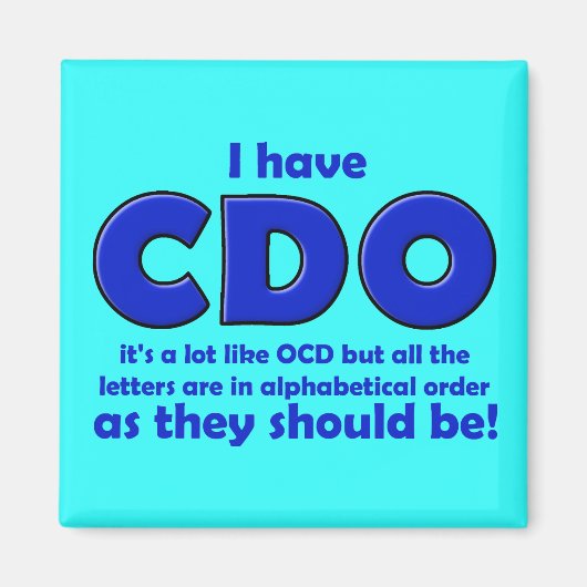 Aimant drôle pour réfrigérateur CDO TOC (Devant)