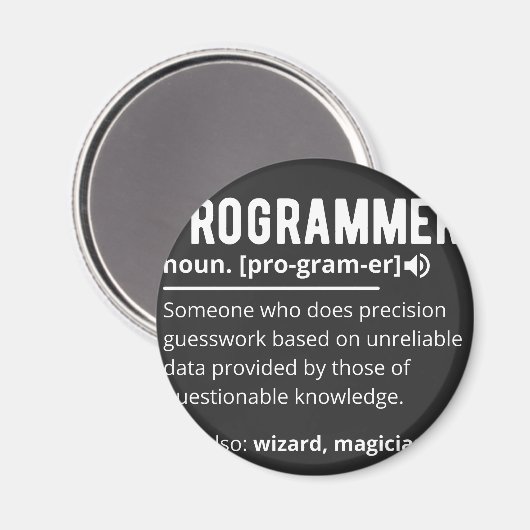 Aimant Drôle Programmer Code Développeur Définition (Recto/Verso)
