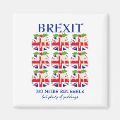 Aimant Drôle | Pudding de Noël | UNION JACK | BREXIT (Devant)