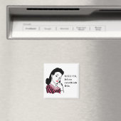 Aimant Drôle Rétro Femme Laissez-moi réfléchir à ça (In Situ (Lave-vaisselle))