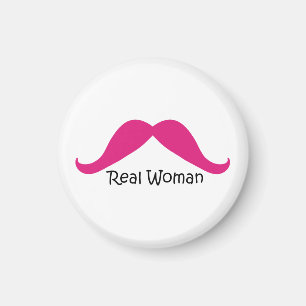 Aimant Drôle rose et noir vraies femmes Mustache