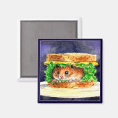 Aimant Drôle sandwich hamster (Recto/Verso)
