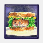 Aimant Drôle sandwich hamster (Devant)