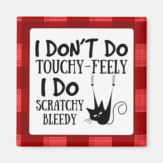 Aimant Drôle Scratching Cat Cartoon Meme (Devant)