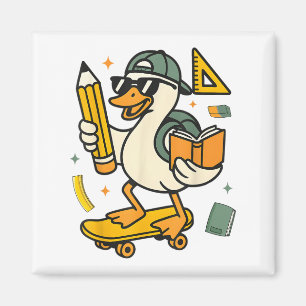 Aimant Drôle Silly Goose Cute Duck Retour À L'École Ensei