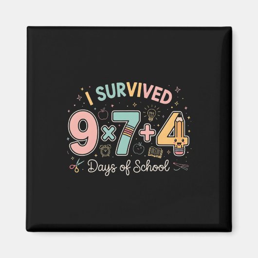 Aimant Drôle Six Sept 67 Jours D'école Mème Math Enseigna (Devant)