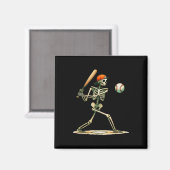 Aimant Drôle Skeleton Battant Baseball Halloween garçons (Recto/Verso)