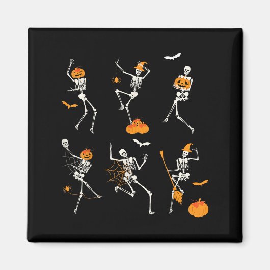 Aimant Drôle Skeletons Danse Défi Halloween (Devant)