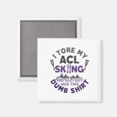 Aimant Drôle Skiing Knee Blessure Torn Acl Se Bien (Recto/Verso)