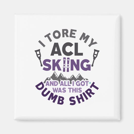 Aimant Drôle Skiing Knee Blessure Torn Acl Se Bien (Devant)