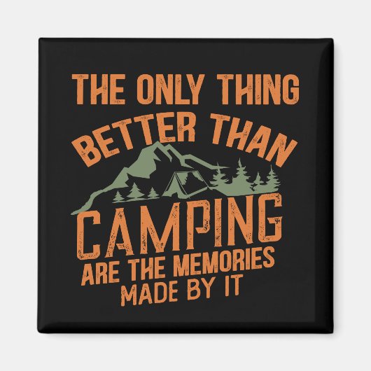 Aimant Drôle slogan de camping été citations (Devant)