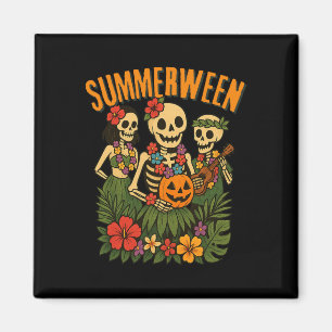 Aimant Drôle Summerween Skeletons Luau Party Halloween Be