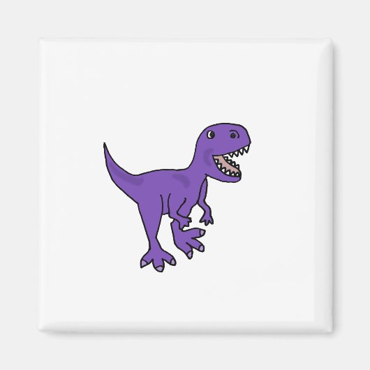 Aimant Drôle, T-Rex Dinosaure Violet (Devant)