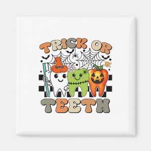 Aimant Drôle Trick Ou Dents Halloween Dental Hygiéniste O