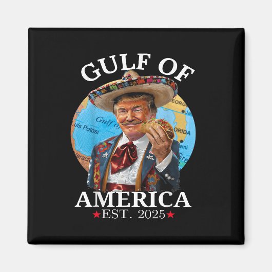 Aimant Drôle Trump Golfe Des États-Unis Amérique 2025 Tru (Devant)