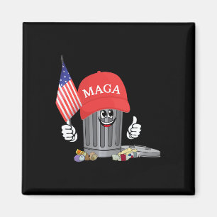 Aimant Drôle Trump Mega Cartoon Poubelle Drapeau Américai