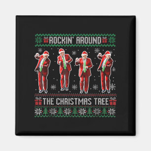 Aimant Drôle Trump Rockin Autour De L'Arbre De Noël