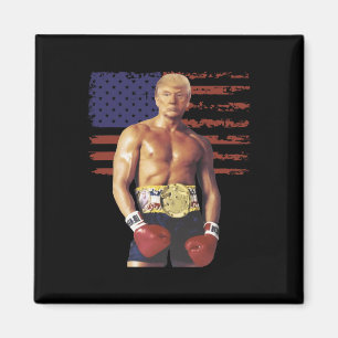 Aimant Drôle Trump Rocky Boxer Meme Boxer Us Flag Patrio
