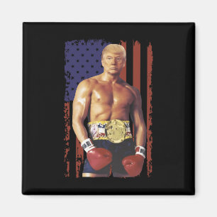 Aimant Drôle Trump Rocky Boxer Meme Boxer Us Flag Patrio