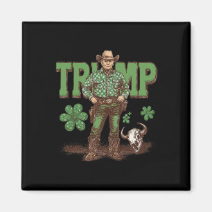 Aimant Drôle Trump St Pattys Western Cowboy Trump Shamroc
