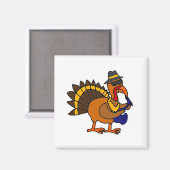 Aimant Drôle Turquie jouant au saxophone (Recto/Verso)