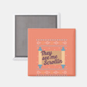 Aimant Drôle Ugly Hanoukka Voir Me Scrollin Tee (Recto/Verso)