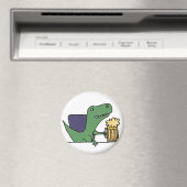 Aimant Drôle Vert T-Rex Dinosaure Boire Bière (In Situ (Lave-vaisselle))