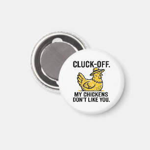 Aimant Drôle Vintage Cluk Off Amoureux de Poules Minimali