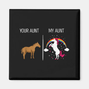 Aimant Drôle Votre Tante Ma Tante Cheval Licorne Nouvelle